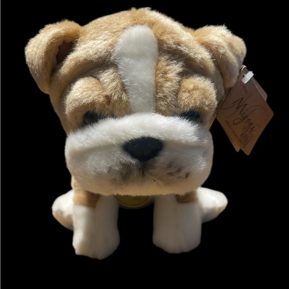 Miyoni Aurora Bulldog Plush 7” NWT – Brown & White Realistic Stuffed Puppy - Picture 1 of 6